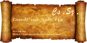 Cserényi Szófia névjegykártya